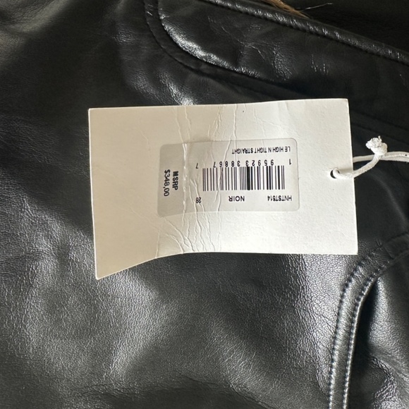 FRAME Recycled Leather Le Jane Crop in Noir - Picture 3 of 6